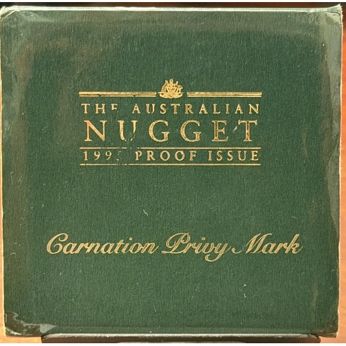 1995 Gold 1oz Proof Coin Kangaroo Nugget - Carnation Privy