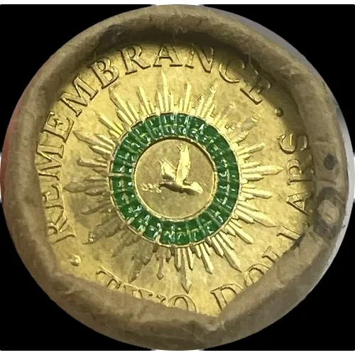 2014 Coloured 2 Dollar Coin RAM Roll Remembrance Heads / Tails