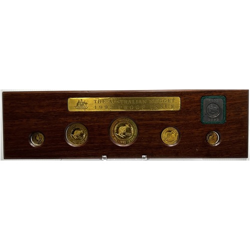 1992 Gold Five Coin Proof Set Kangaroo Nuggets