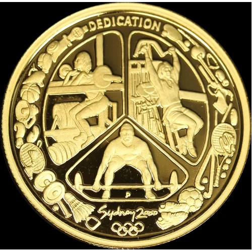 2000 Gold Sydney Olympic Proof Coin 3/8 Dedication II - In Jarrah Box