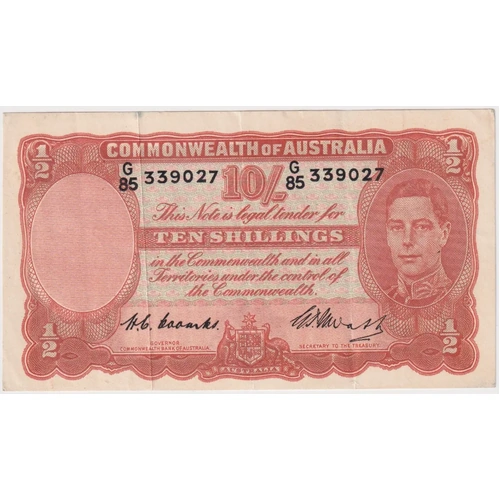 1949 Ten Shilling Coombs/Watt G/85 1st Prefix R14f Extremely Fine