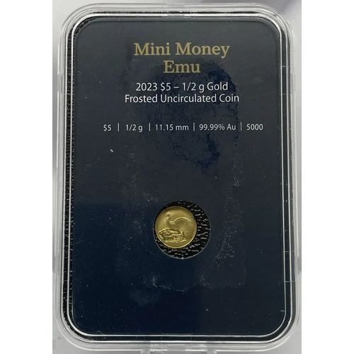 2023 Gold 5 Dollar Mini Money Coin Emu