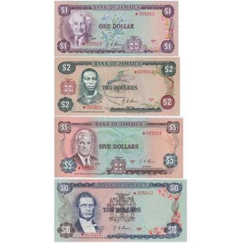 Jamaica 1977 Collectors 4 Note Specimen Set Ex Folder