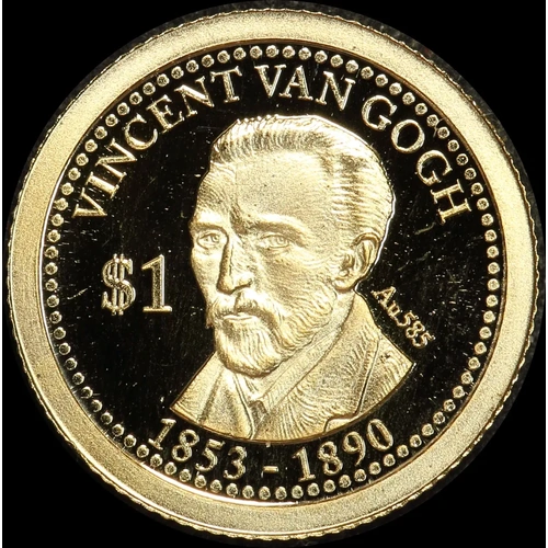 Cook Islands 2013 Gold 1 Dollar Half Gram Coin Van Gogh