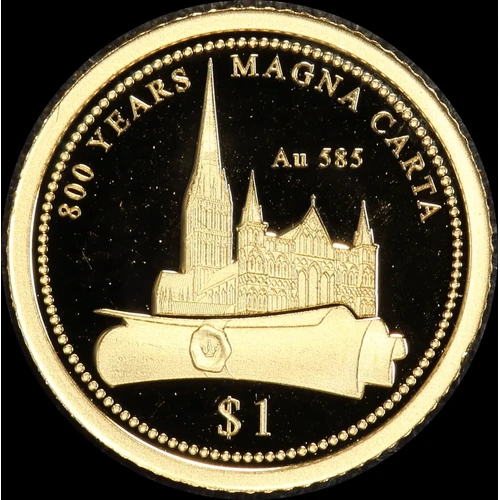 Cook Islands 2015 Gold 1 Dollar Half Gram Coin Magna Carta
