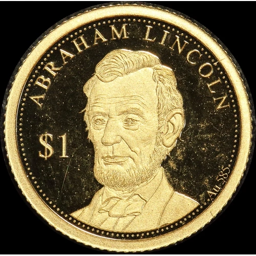 Cook Islands 2015 Gold 1 Dollar Half Gram Coin Abraham Lincoln