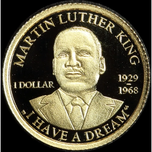 Barbados 2018 Gold 1 Dollar Half Gram Coin Martin Luther King