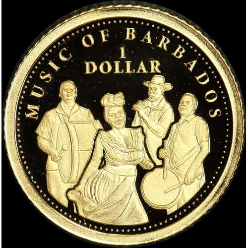 Barbados 2018 Gold 1 Dollar Half Gram Coin Music of Barbados