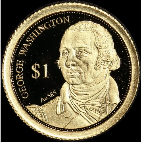 Fiji 2014 Gold 1 Dollar Half Gram Coin George Washington