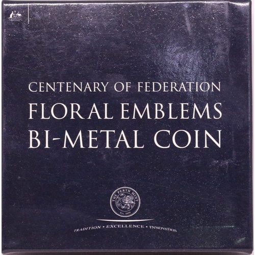 2001 Gold Bimetal Twenty Dollar Proof Coin Centenary Of Federation