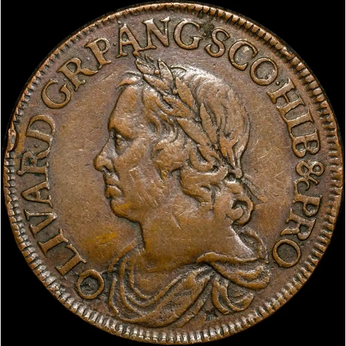 1658/7 Copper Electrotype Crown Oliver Cromwell S# 3226 good VF