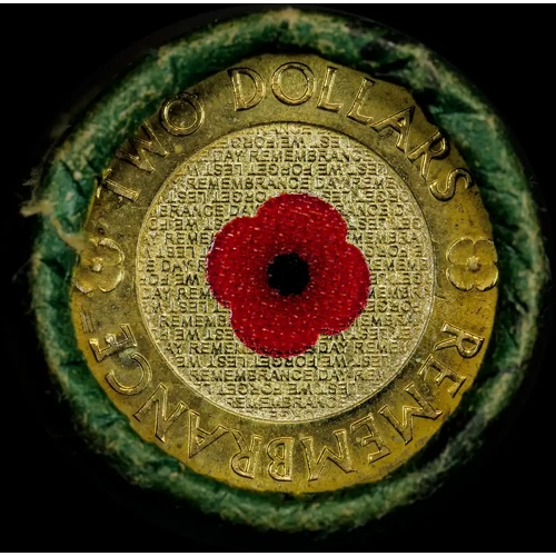 2012 Coloured 2 Dollar Coin Security Roll Remembrance Red Poppy