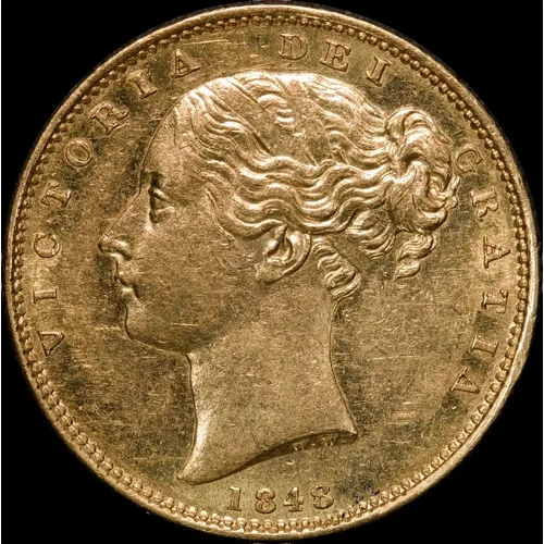 1848 Gold Sovereign Victoria S# 3852C good EF