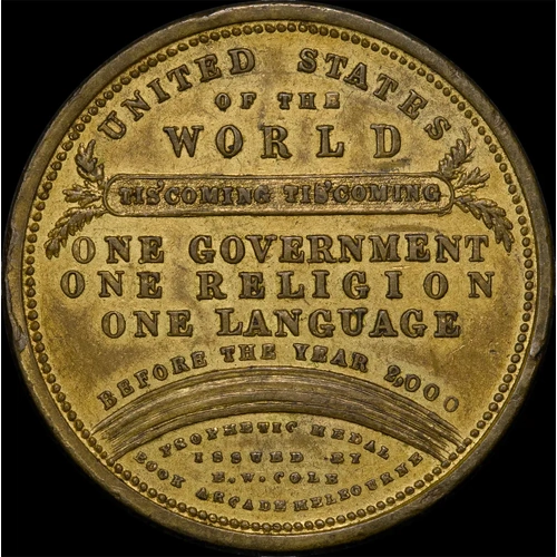 EW Cole Gilt Bronze Token 1879 ~ 1903 D40 / C31 good EF
