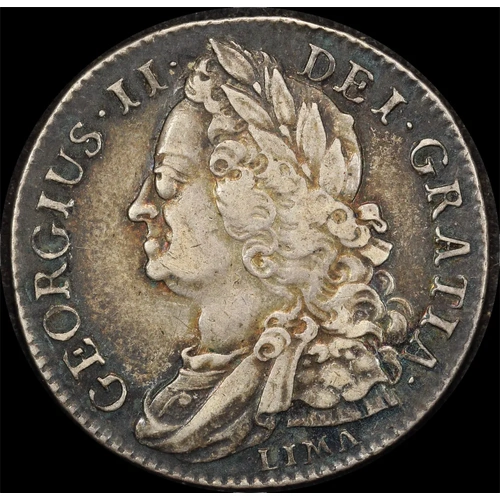 1745 Silver Shilling George II LIMA S#3703 Very Fine