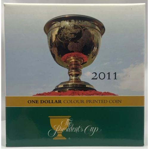 2011 Silver 1 Dollar Coloured Proof Coin The President's Cup