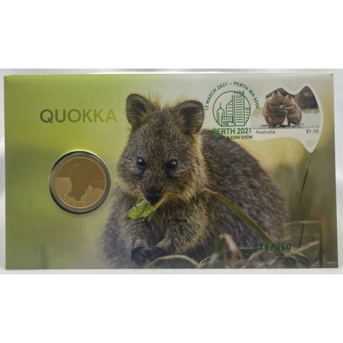 2021 1 Dollar PNC Quokka Perth Stamp & Coin Show