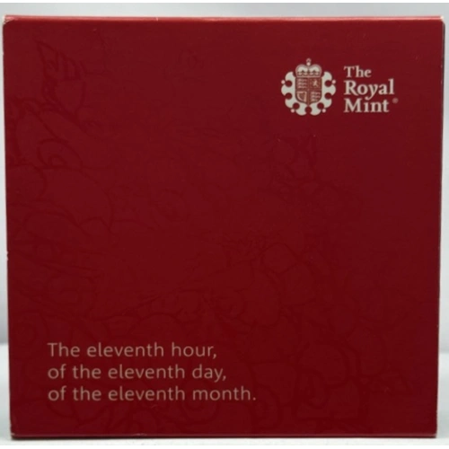 Alderney 2016 Silver Piedfort Proof Five Pounds KM# P10 Remembrance Day