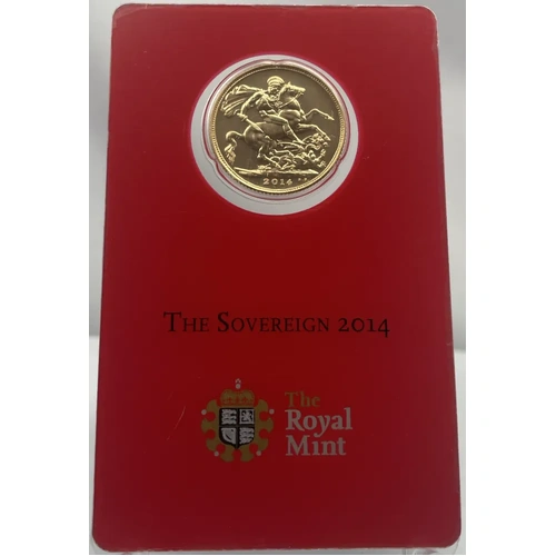 2014-I Gold Sovereign Elizabeth II S# SC7A Uncirculated