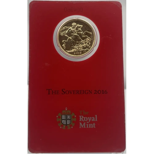 2016-I Gold Sovereign Elizabeth II S# SC7A Uncirculated