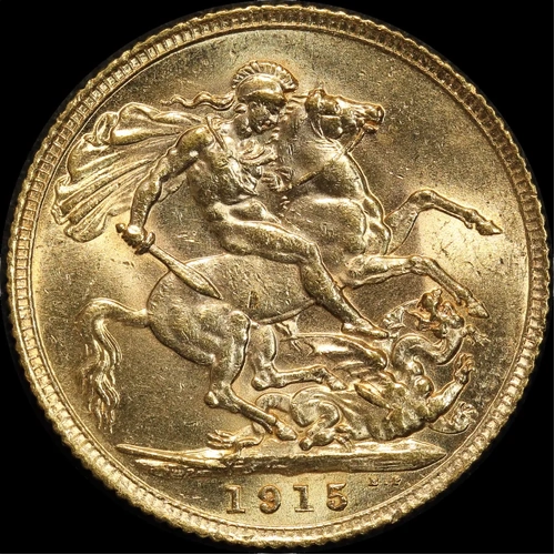 1915 Gold Sovereign George V S# 3996 Uncirculated