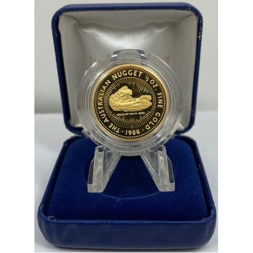 1986 Gold Half Ounce Proof Coin Hand of Faith Nugget