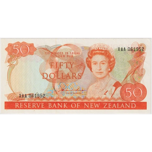New Zealand 1983 $50 Note XAA First Prefix Uncirculated