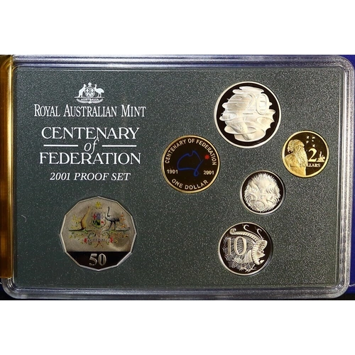 Australia 2001 Proof Coin Set Centenary of Federation Damaged Packaging