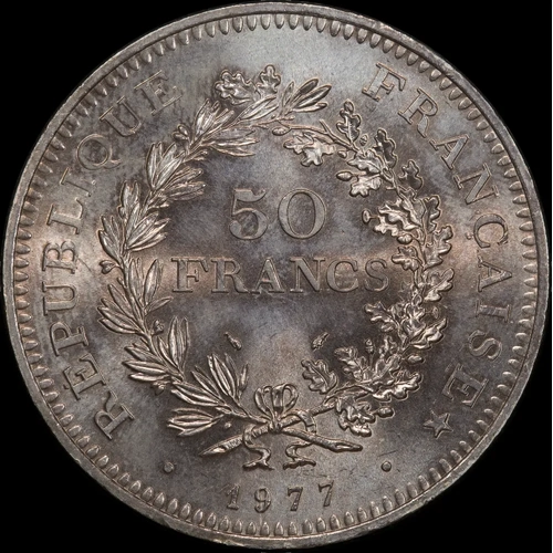 France 1977 Silver 50 Francs KM# 941.1 Choice Uncirculated