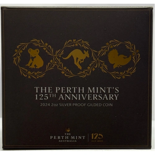 2024 Silver 2oz Gilded Proof Coin 125th Anniversary