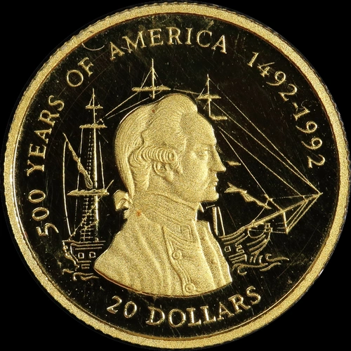 Cook Islands 1995 Gold Proof 20 Dollars  James Cook