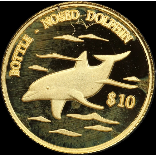 Cook Islands 2000 Gold Proof 10 Dollars  Dolphin