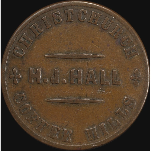 Hall Undated Copper Penny A# 165 Very Fine