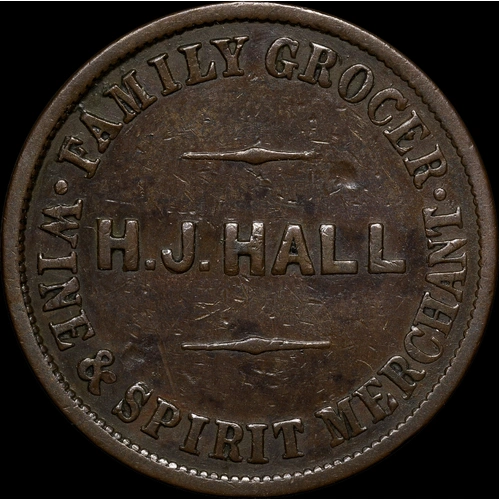 Hall Undated Copper Halfpenny A# 161 Very Fine