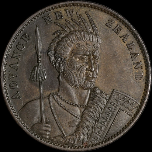 Milner & Thompson 1881 Copper Penny A# 377 about Unc