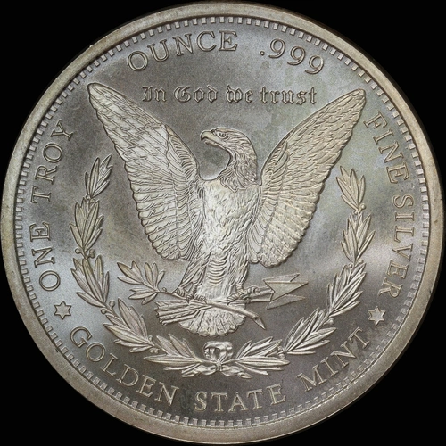 Silver Golden State Mint 1oz Round 99.9% Morgan Head