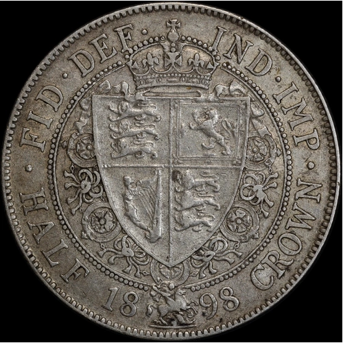 1898 Silver Half Crown Victoria S#3938 Extremely Fine