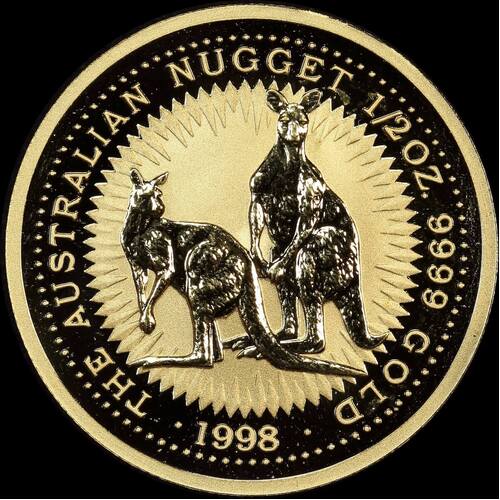1998 Gold Half Ounce Unc Coin Kangaroos