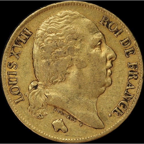 France 1824 Gold 20 Franc KM# 712.1 good VF