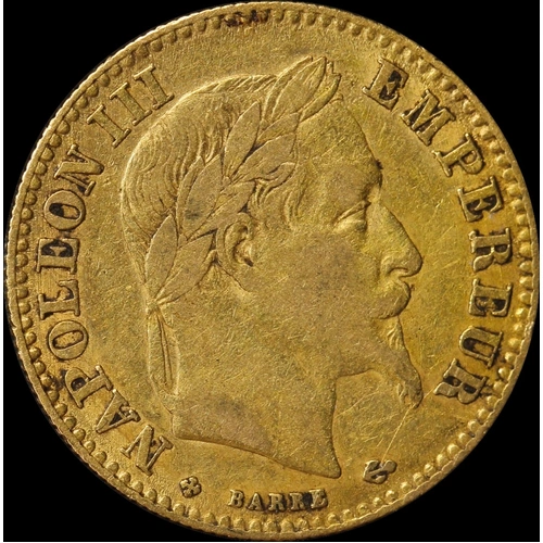 France 1863 Gold 10 Franc KM# 800.1 Very Fine
