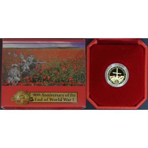 2008 Gold 1/4 Ounce Proof Coin 90th Anniversary Of The End Of WWII