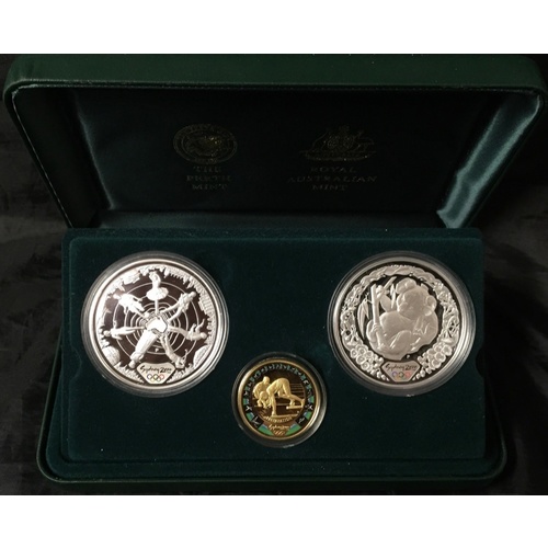 Sydney 2000 Olympic Gold and Silver 3 Proof Coin Set #5 Preparation II