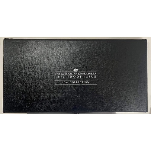 1995 Silver Three Coin Kookaburra Set (10oz 2oz 1oz)