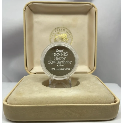 Perth Mint 2001 Silver Proof Medallion Exhibition Centenary of Federation Engraved
