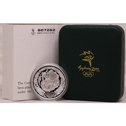 2000 Silver Olympic Proof Coin Koala and Flowering Gum
