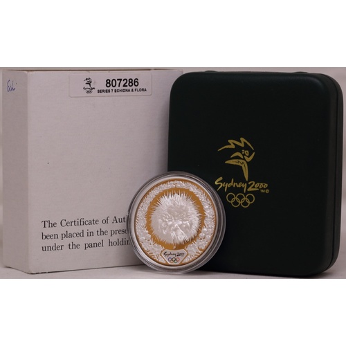 2000 Silver Olympic Proof Coin Echidna and Tea Tree