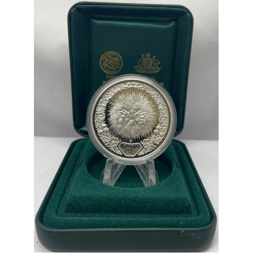 2000 Silver 1 Ounce Olympic Proof Coin Echidna and Tea Tree