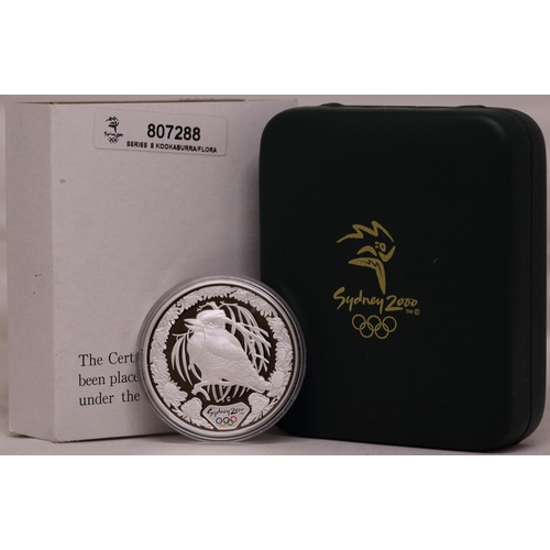 2000 Silver Olympic Proof Coin Kookaburra and Waratah