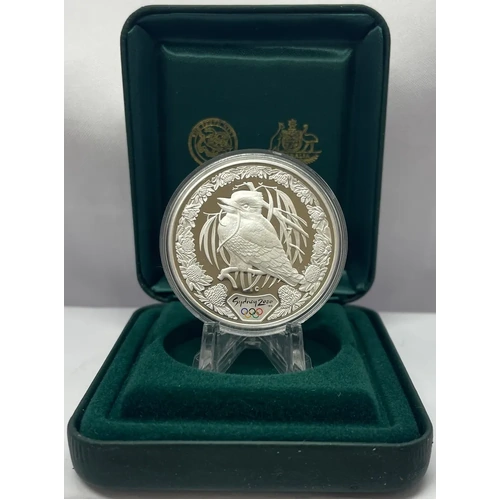 2000 Silver 1 Ounce Olympic Proof Coin Kookaburra and Waratah