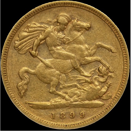 1899 Melbourne Veiled Head Half Sovereign about VF